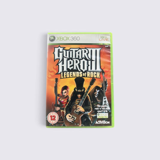 MrPixel Guitar Hero 3 Legends of Rock video game case for Xbox 360 featuring Slash on the cover art