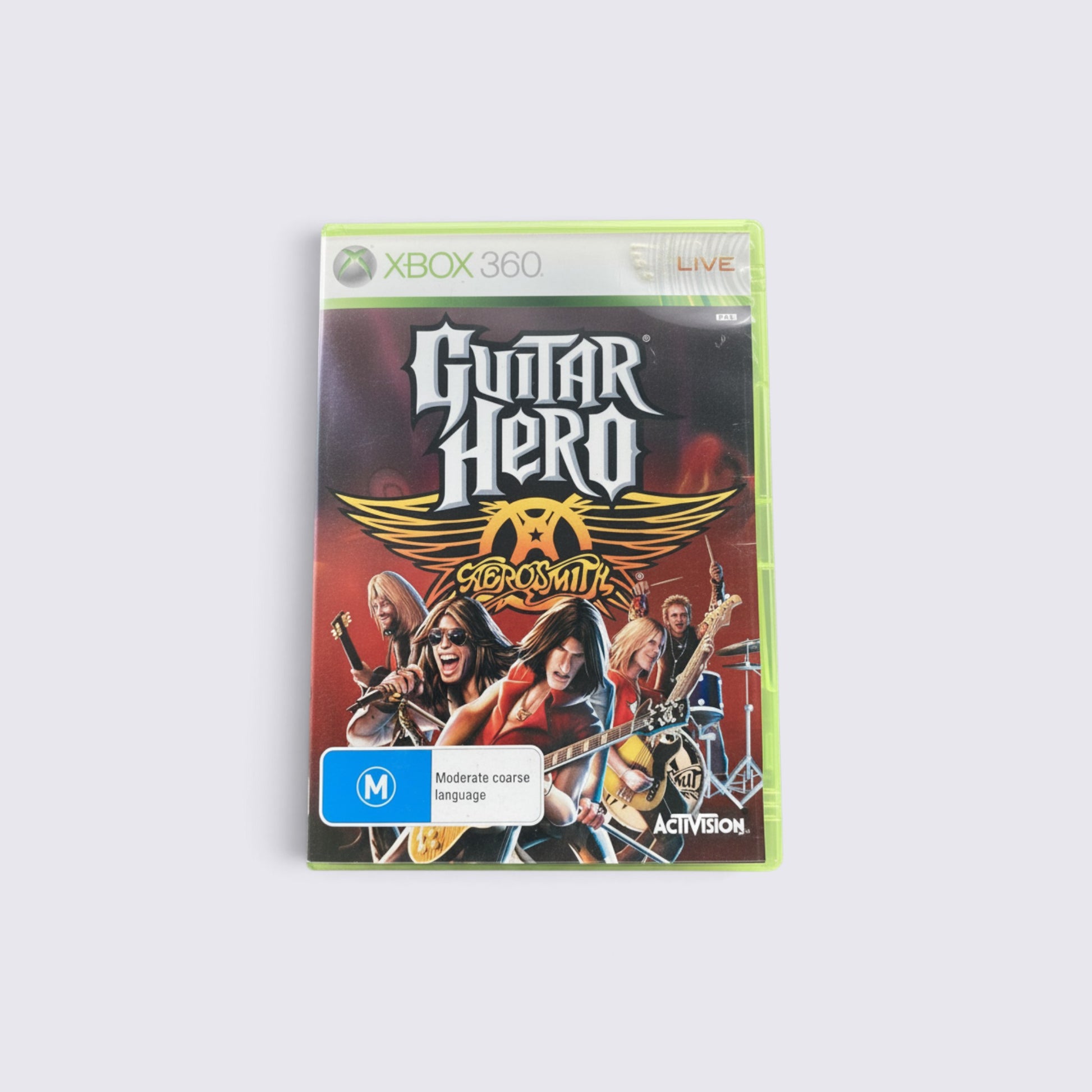 MrPixel Guitar Hero: Aerosmith video game for Xbox 360 featuring the band members on the cover art
