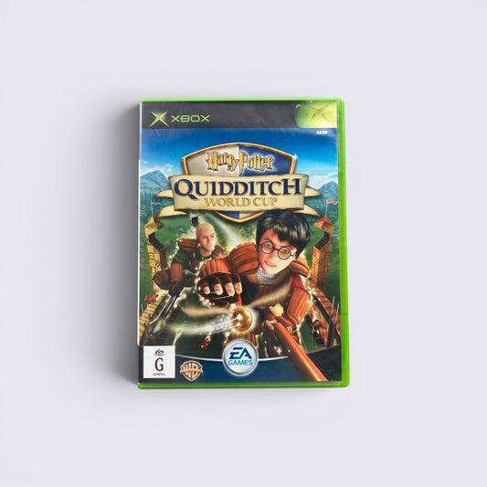 MrPixel Harry Potter Quidditch World Cup Xbox video game case featuring Harry Potter flying on a broomstick.