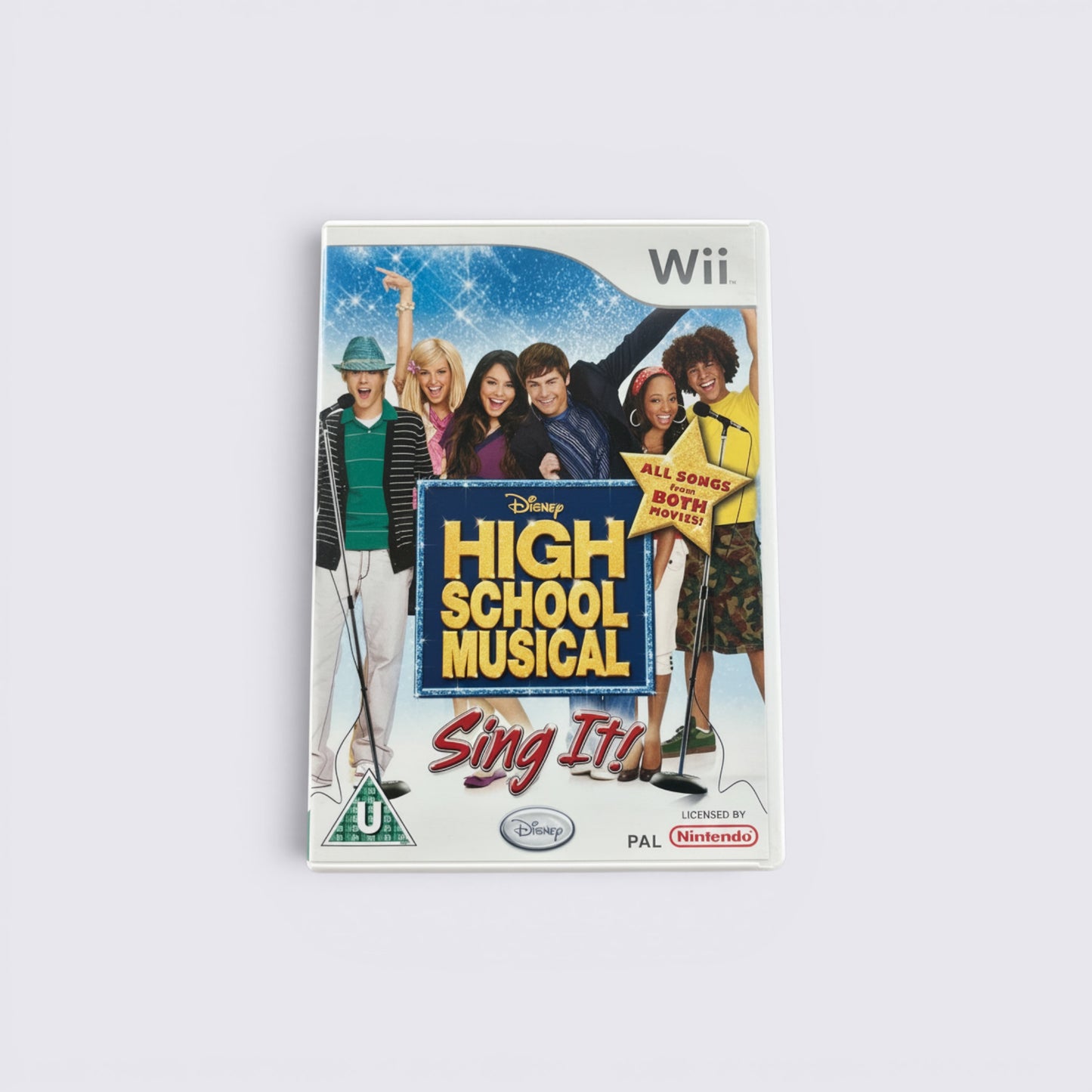 MrPixel High School Musical Sing It Wii game case featuring the cast and karaoke branding on a white background.
