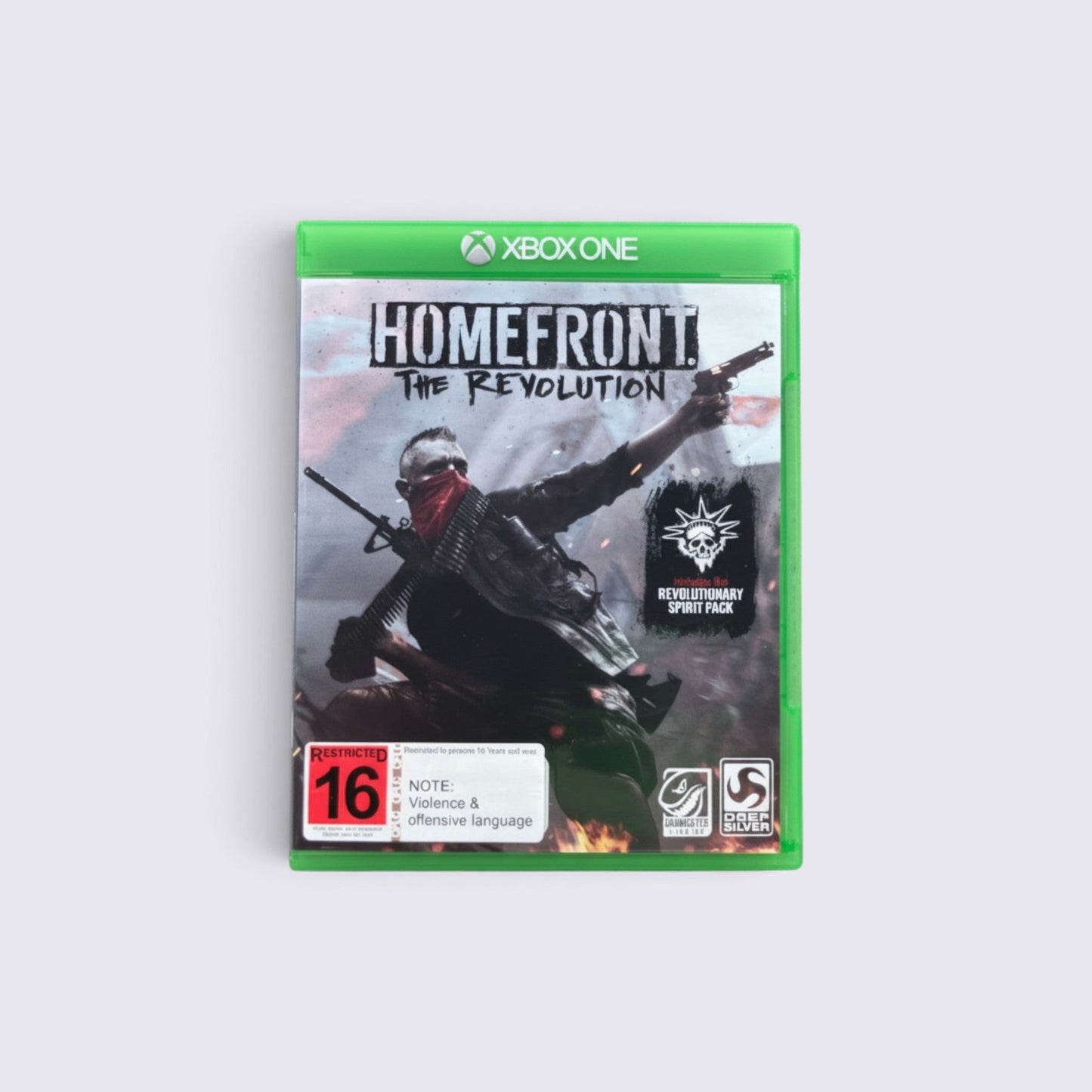 MrPixel Homefront: The Revolution video game for Xbox One featuring a resistance fighter in an urban war setting.