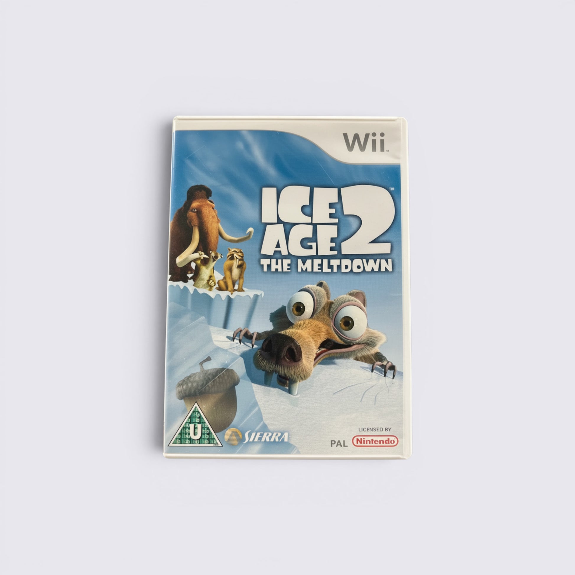 MrPixel Ice Age 2 The Meltdown Wii game case featuring Manny, Sid, Diego, and Scrat on a snowy background.
