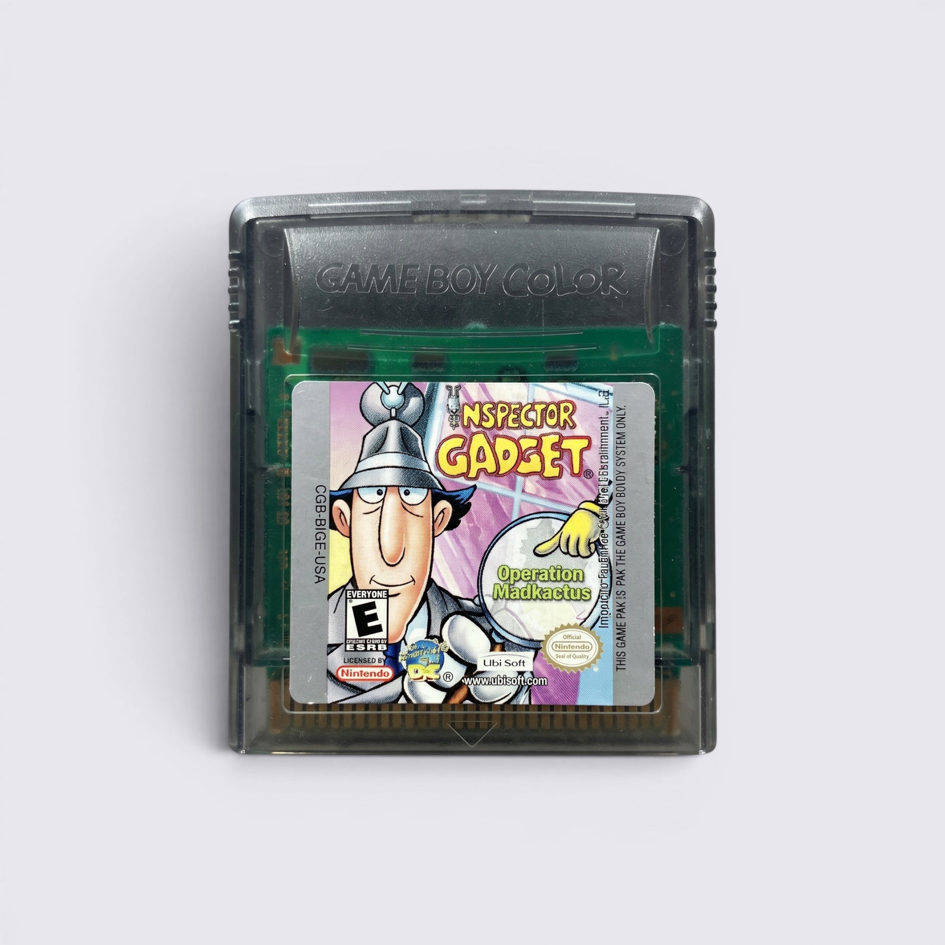 MrPixel Inspector Gadget Operation Madkactus Game Boy Color cartridge with transparent grey plastic casing