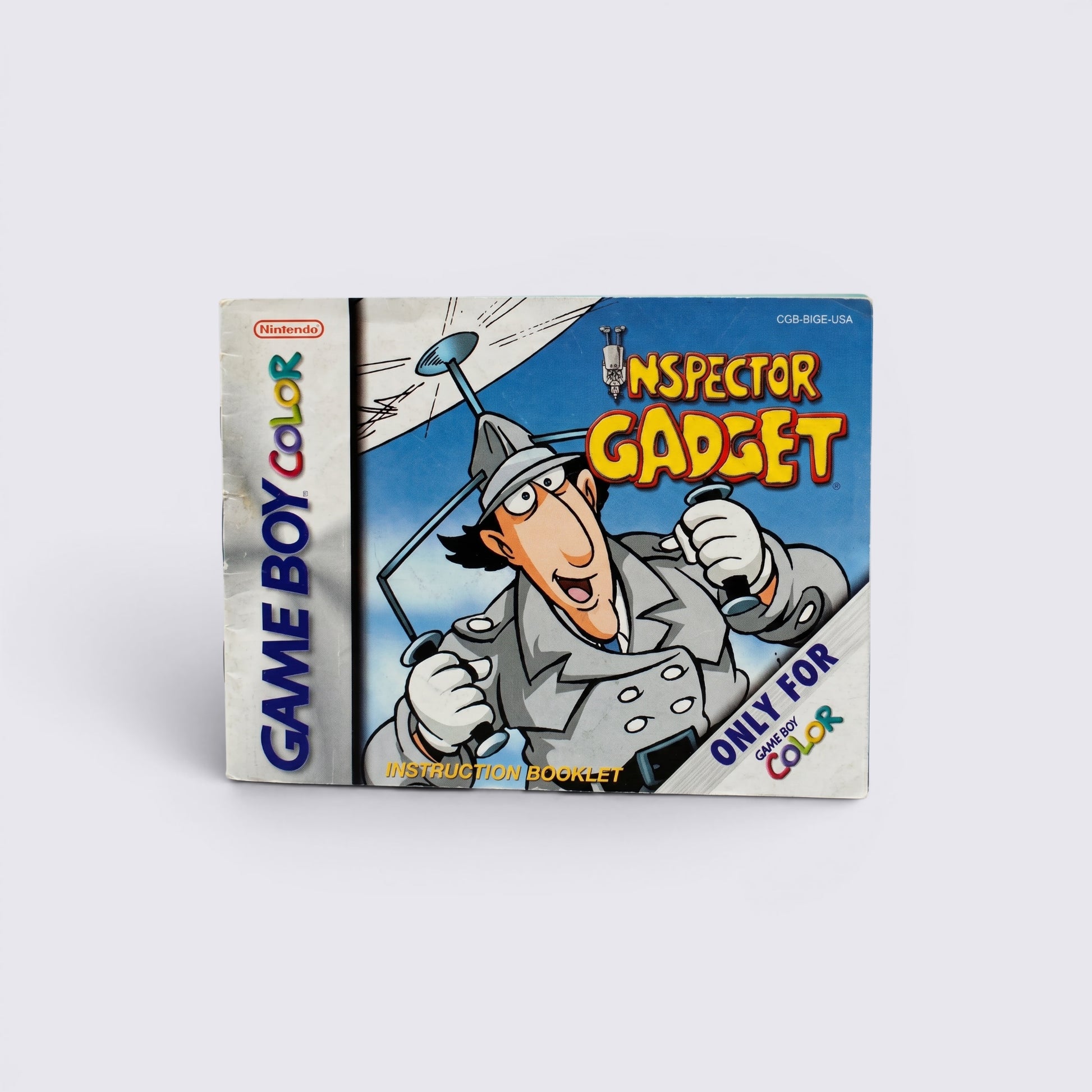 MrPixel Inspector Gadget Operation Madkactus Game Boy Color instruction booklet featuring the iconic detective.