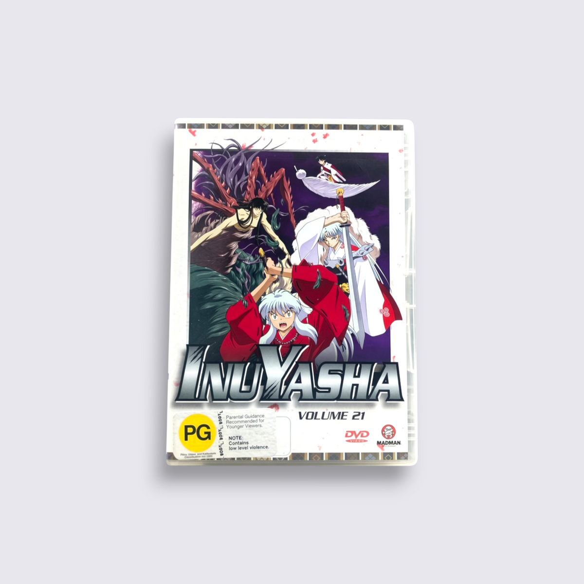 MrPixel Inuyasha Volume 21 DVD cover featuring Inuyasha, Sesshomaru, and Naraku in a fantasy anime art style.