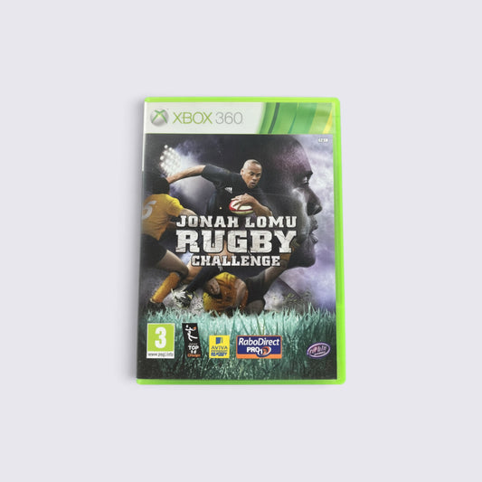 MrPixel Jonah Lomu Rugby Challenge Xbox 360 game case featuring Jonah Lomu in action on the pitch