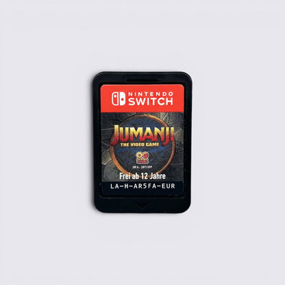 MrPixel Jumanji The Video Game cartridge for Nintendo Switch featuring the iconic logo and age rating