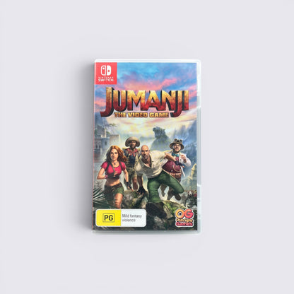 MrPixel Jumanji The Video Game for Nintendo Switch featuring character artwork on a jungle adventure background