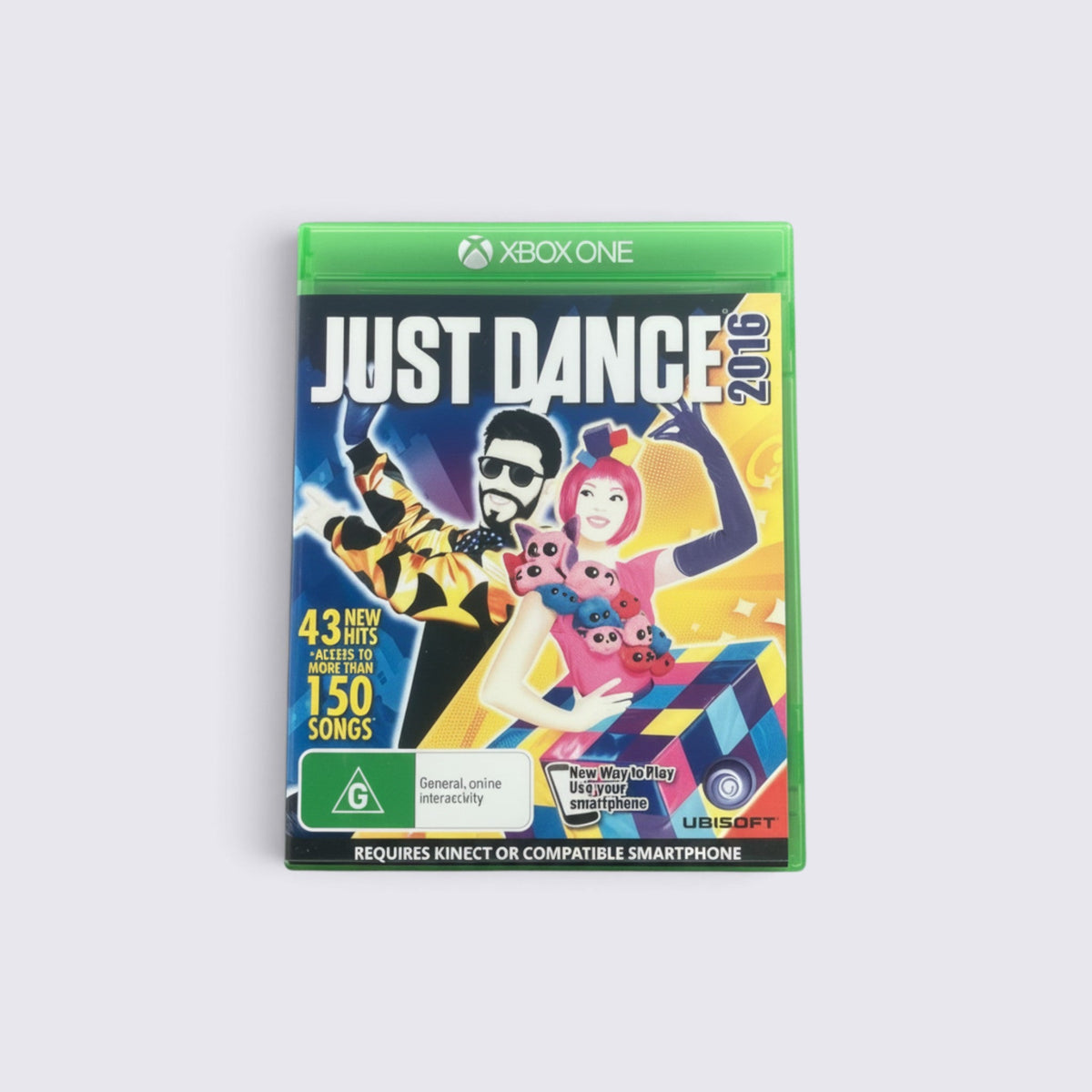 MrPixel Just Dance 2016 Xbox One game case featuring vibrant character artwork and motion control compatibility