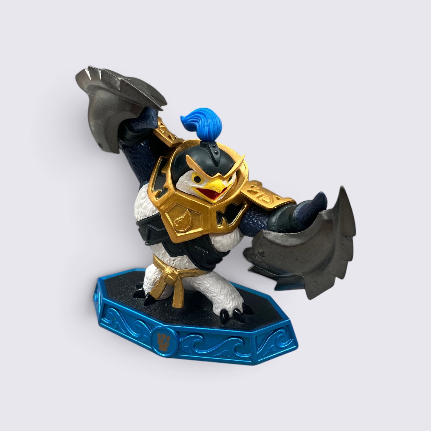 MrPixel King Pen Skylanders figure with blue and white penguin design, gold armor, and large icy gauntlets.