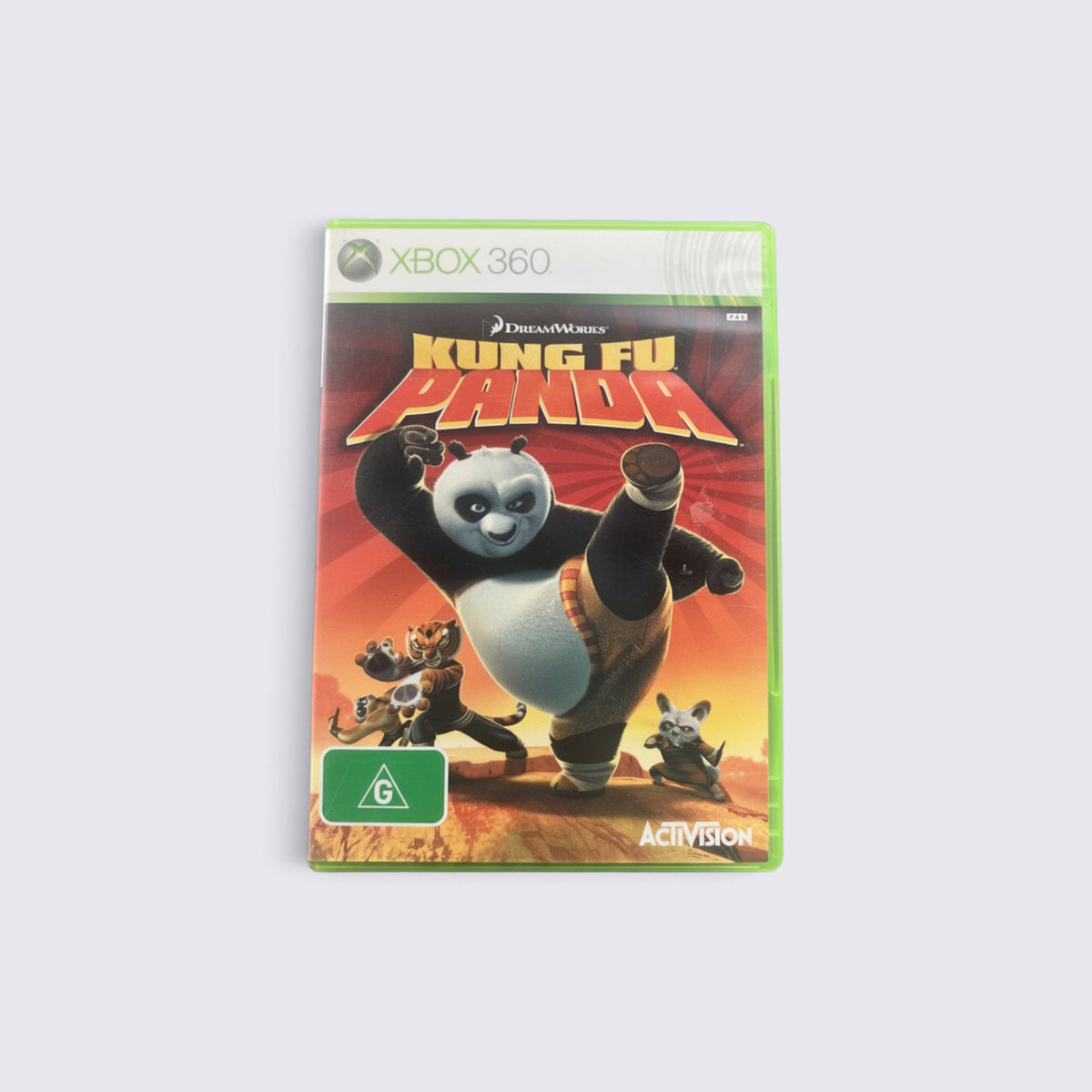 MrPixel Kung Fu Panda video game for Xbox 360 featuring Po and the Furious Five on the cover art.