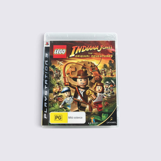 MrPixel LEGO Indiana Jones The Original Adventures game case for PlayStation 3 featuring iconic movie characters.