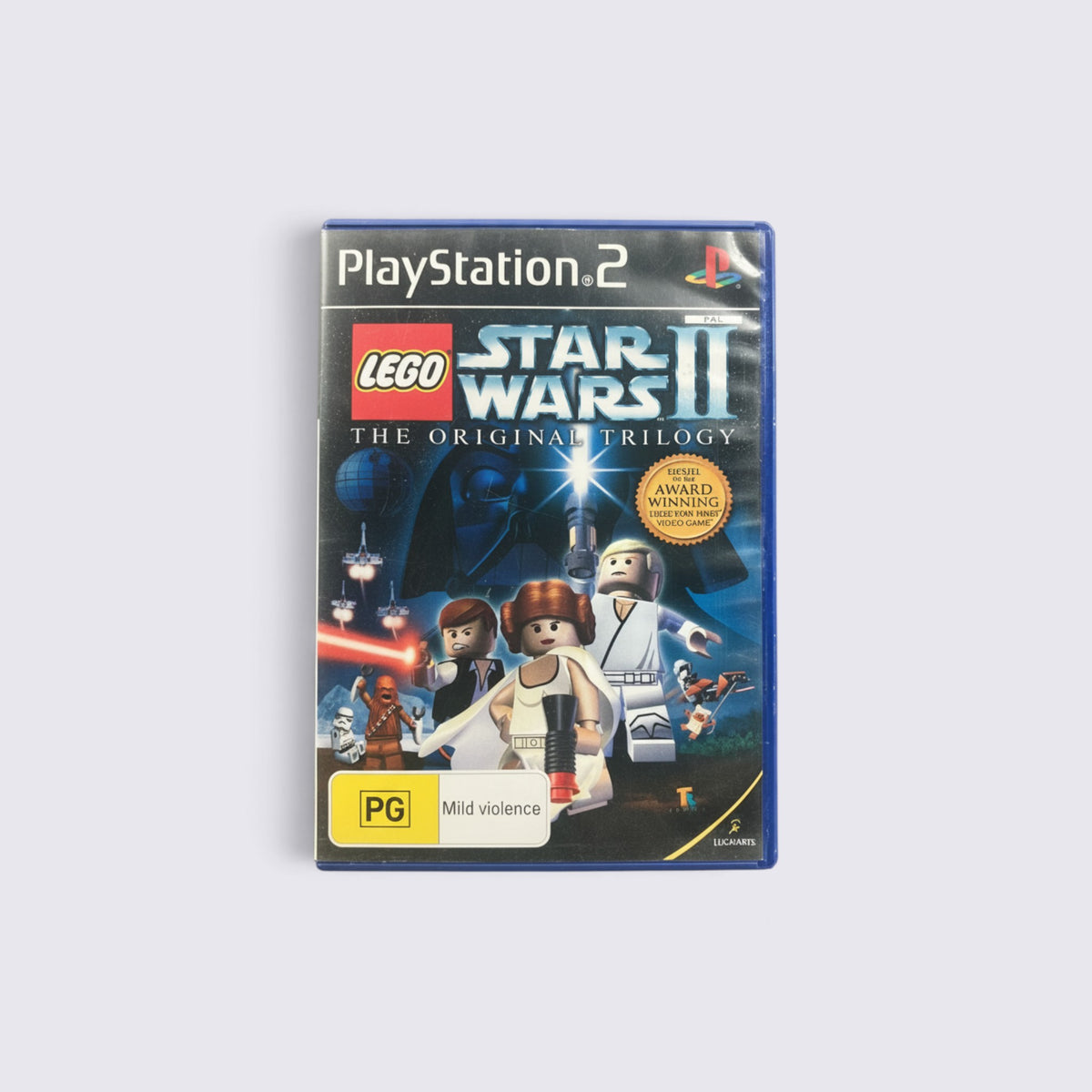 MrPixel LEGO Star Wars II The Original Trilogy game case for PlayStation 2 featuring iconic LEGO character art