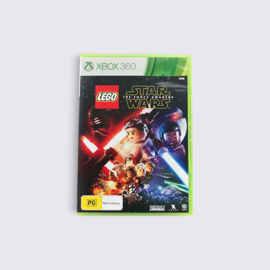 MrPixel LEGO Star Wars The Force Awakens video game for Xbox 360 featuring Rey, Finn, and Kylo Ren on cover art