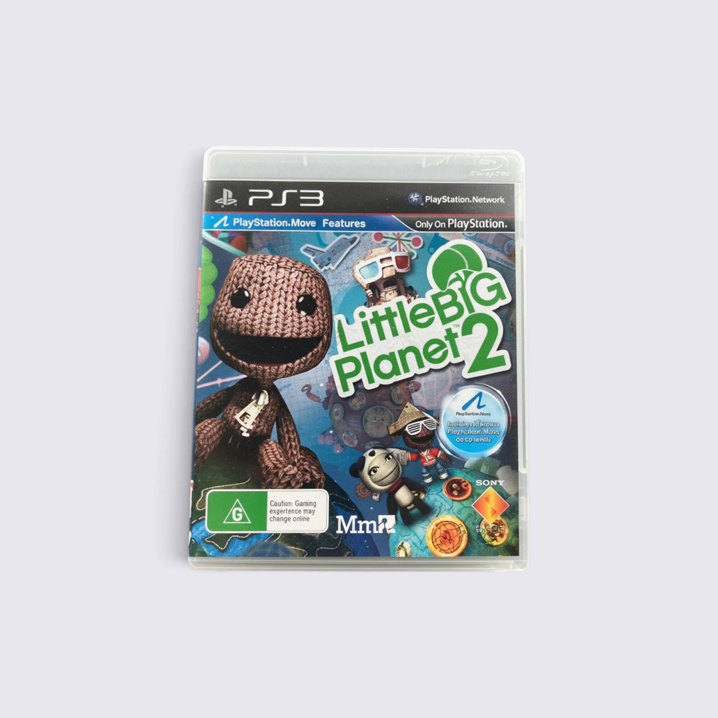 MrPixel LittleBigPlanet 2 PlayStation 3 game case featuring Sackboy on a vibrant, handcrafted adventure background.