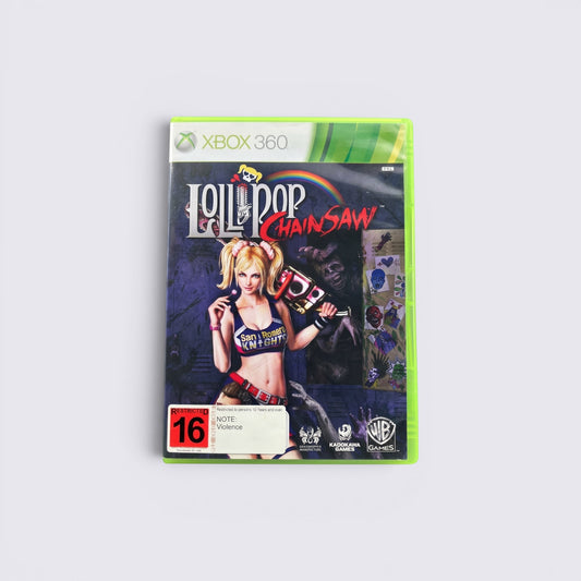 MrPixel Lollipop Chainsaw Xbox 360 game case featuring Juliet Starling with her signature chainsaw against zombies