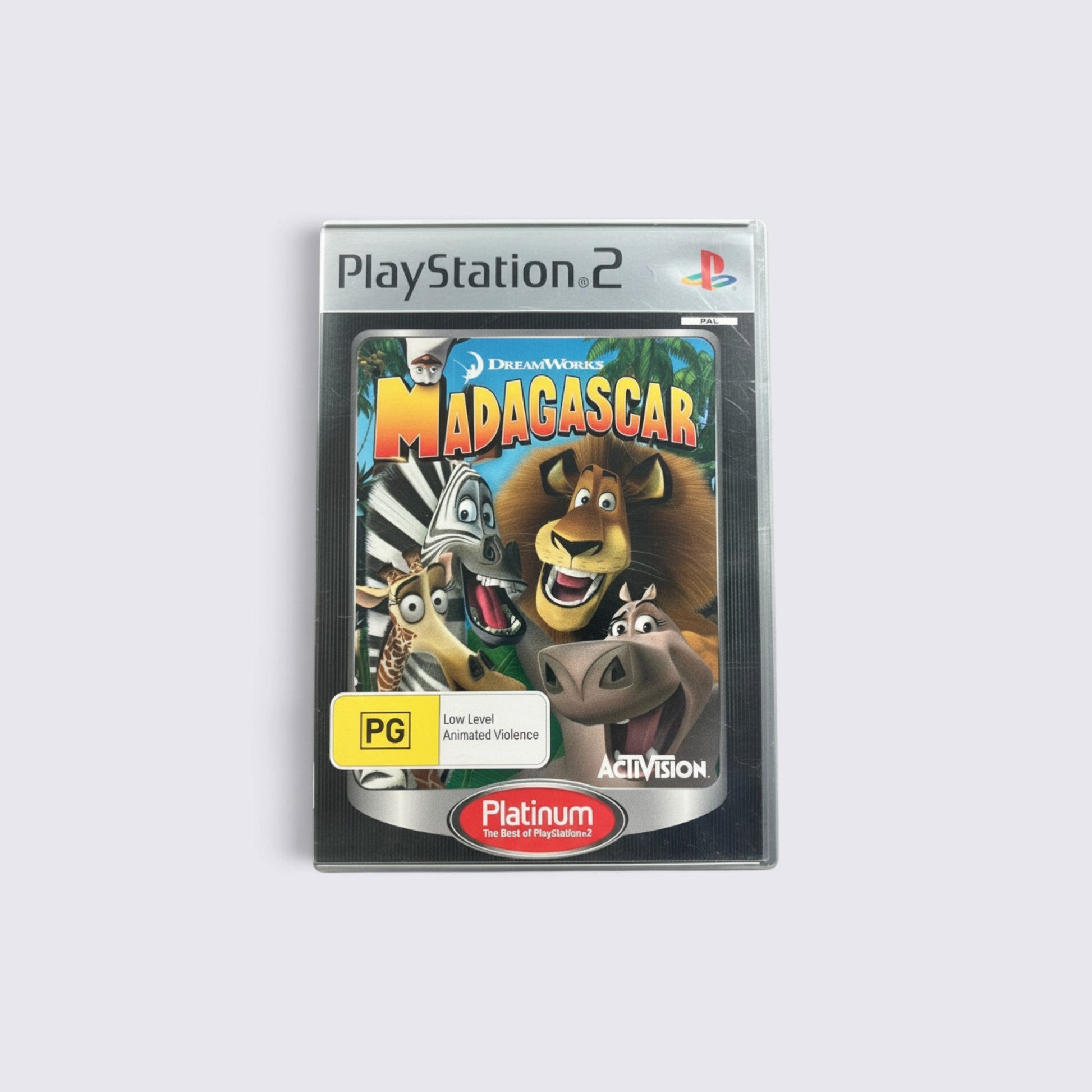 MrPixel Madagascar Platinum edition video game for PlayStation 2 featuring characters from the DreamWorks film.