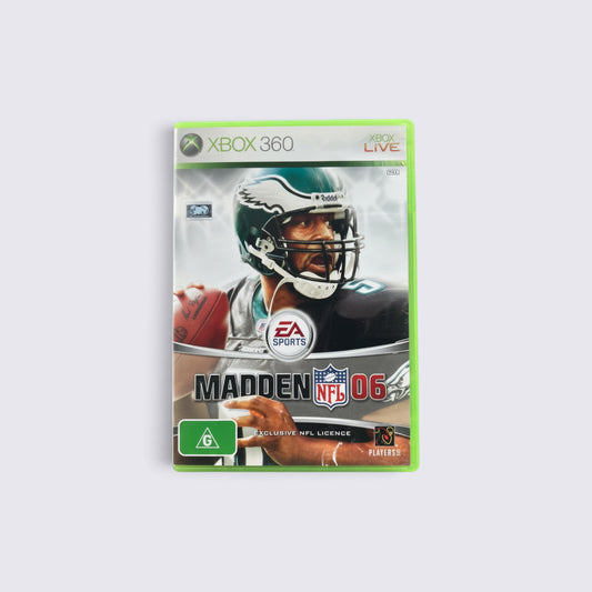 MrPixel Madden NFL 06 video game case for Xbox 360 featuring Philadelphia Eagles quarterback Donovan McNabb