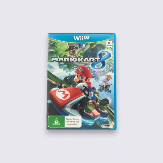 MrPixel Mario Kart 8 Wii U game case featuring Mario racing on a track with anti-gravity elements