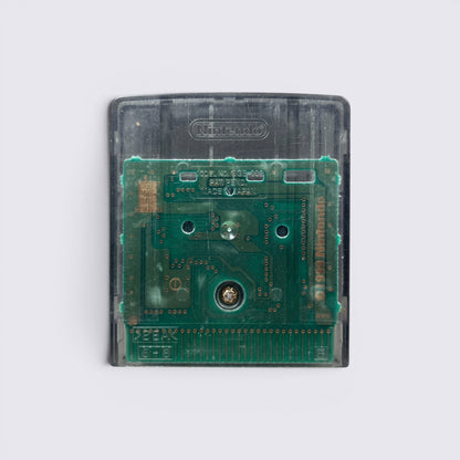 MrPixel Mat Hoffman's Pro BMX Game Boy Color cartridge back view showing the transparent shell and green circuit board