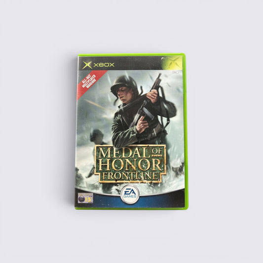 MrPixel Medal of Honor: Frontline Xbox video game case featuring a soldier in a WWII combat scene.