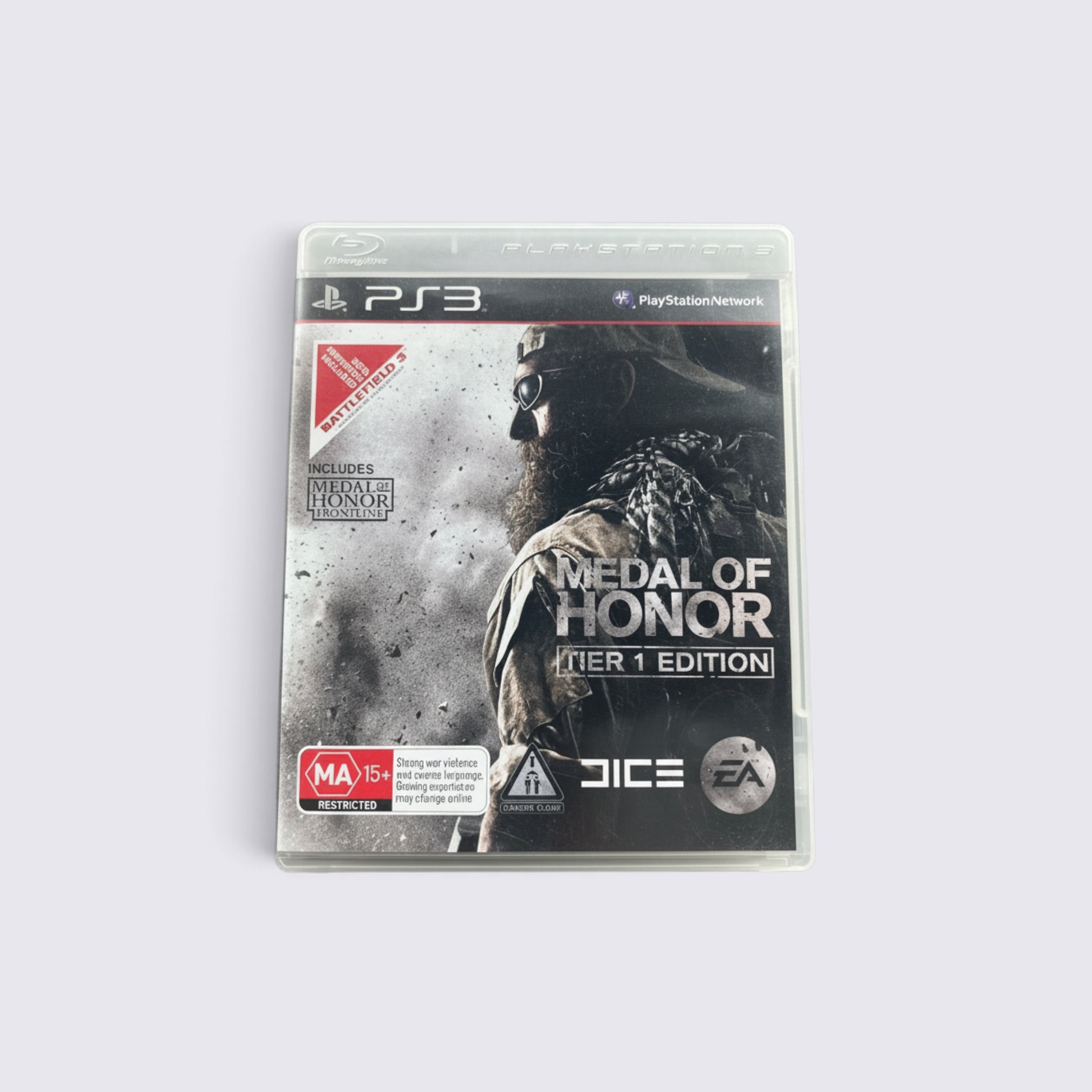 MrPixel Medal of Honor Tier 1 Edition video game for PlayStation 3 featuring a soldier on the cover art.