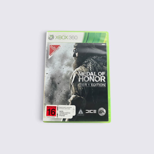 MrPixel Medal of Honor Tier 1 Edition game case for Xbox 360 featuring a special forces soldier on the cover.