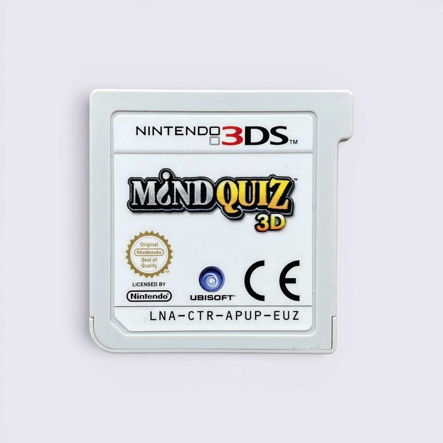 MrPixel Mind Quiz 3D game cartridge for Nintendo 3DS featuring white plastic casing and official game label