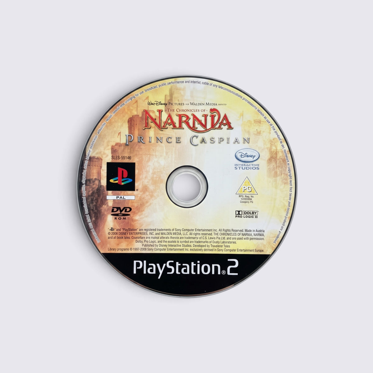MrPixel The Chronicles of Narnia Prince Caspian PlayStation 2 game disc with official branding and PG rating