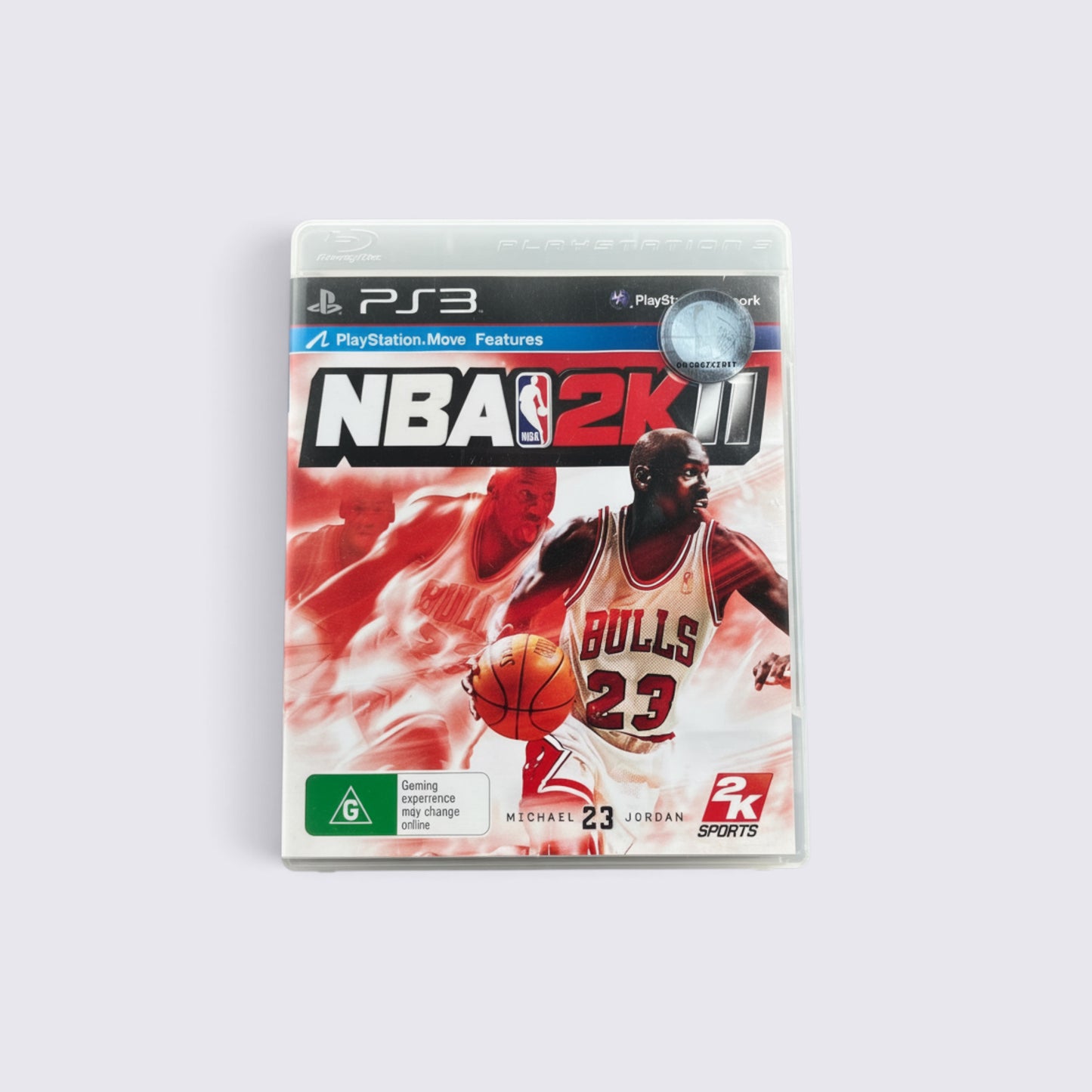 MrPixel NBA 2K11 PlayStation 3 game case featuring Michael Jordan in a Chicago Bulls jersey on the cover art.