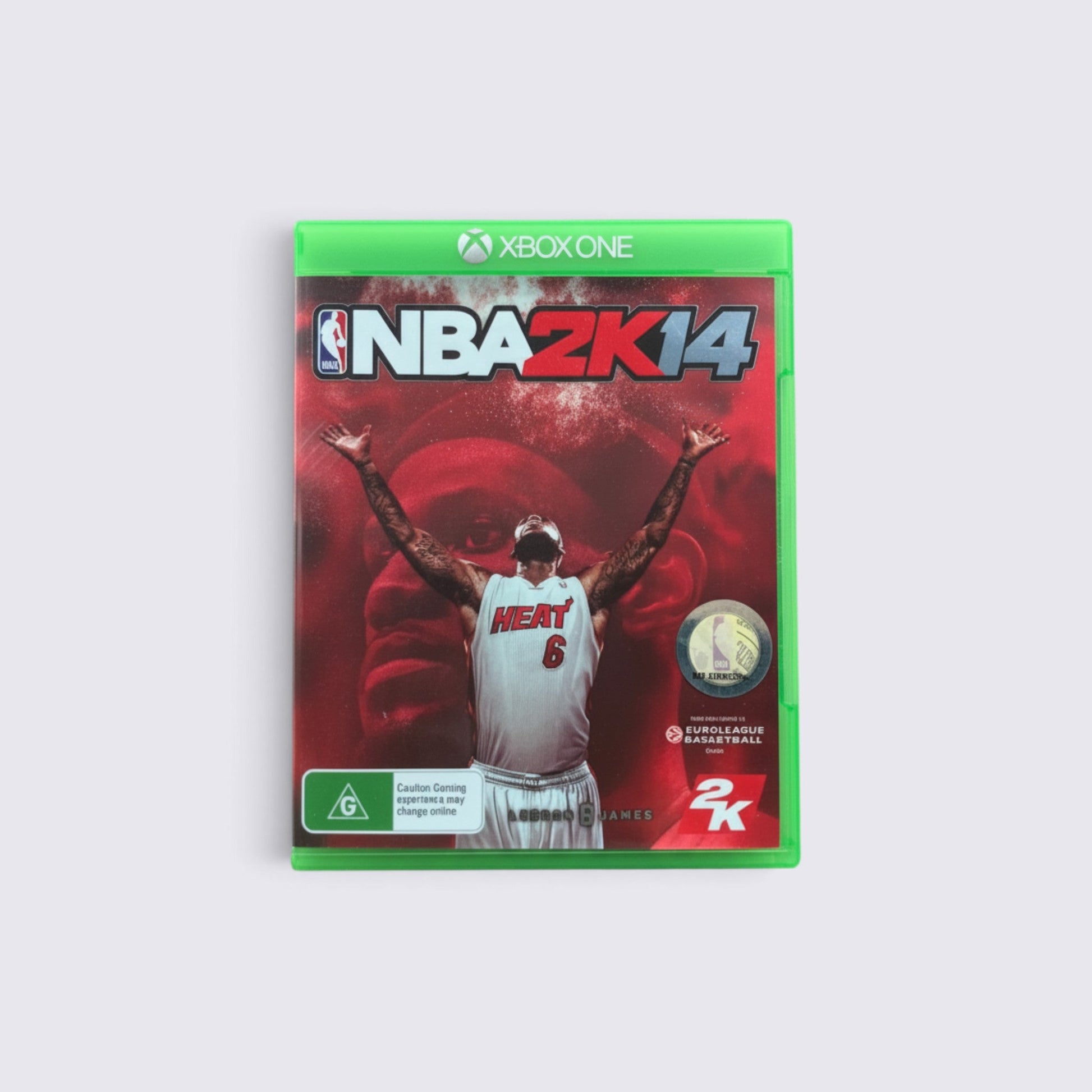 MrPixel NBA 2K14 basketball video game for Xbox One featuring LeBron James on the red cover art