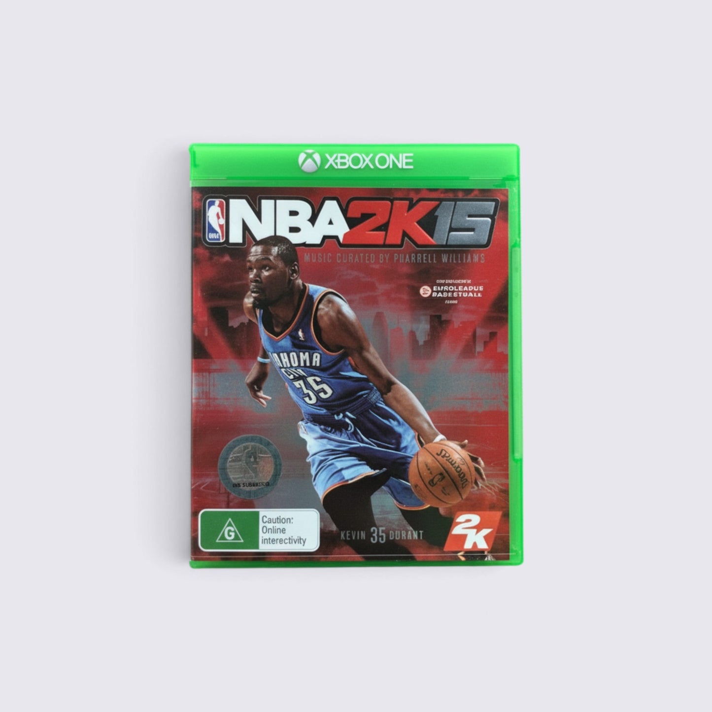 MrPixel NBA 2K15 video game for Xbox One featuring Kevin Durant on the cover in a red and black basketball court design