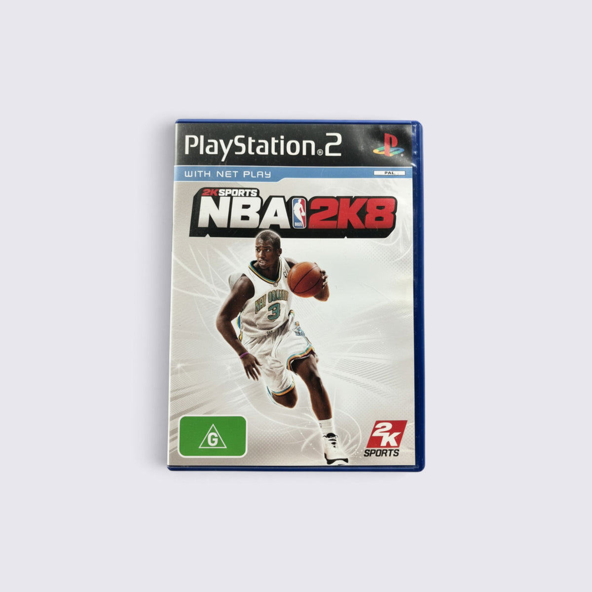 MrPixel NBA 2K8 basketball video game for PlayStation 2 featuring Chris Paul on the cover art
