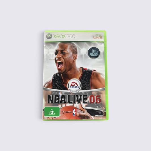 MrPixel NBA Live 06 Xbox 360 game case featuring Dwyane Wade on the cover with official EA Sports branding