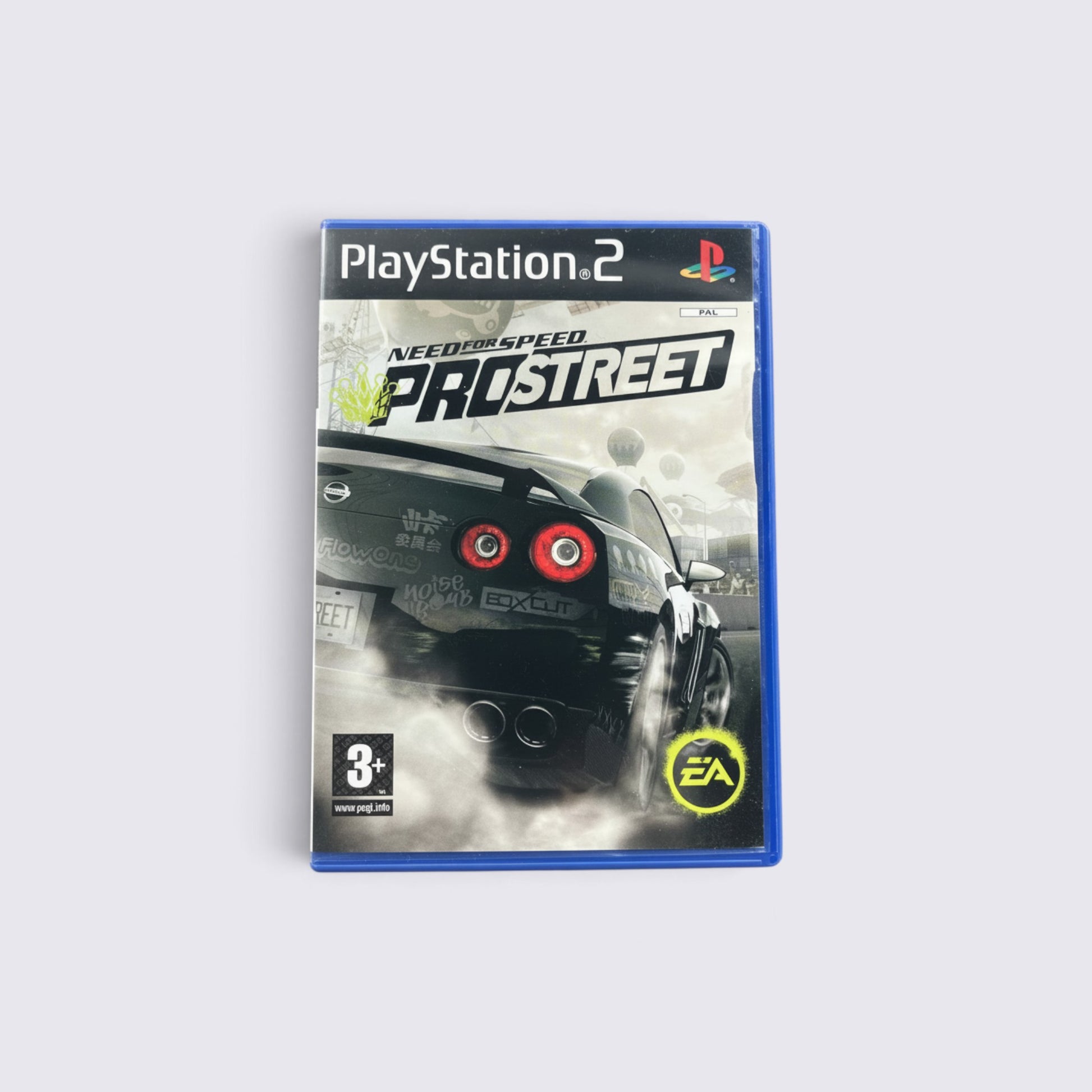 MrPixel Need for Speed ProStreet PlayStation 2 game case featuring a black Nissan GT-R on the cover art.