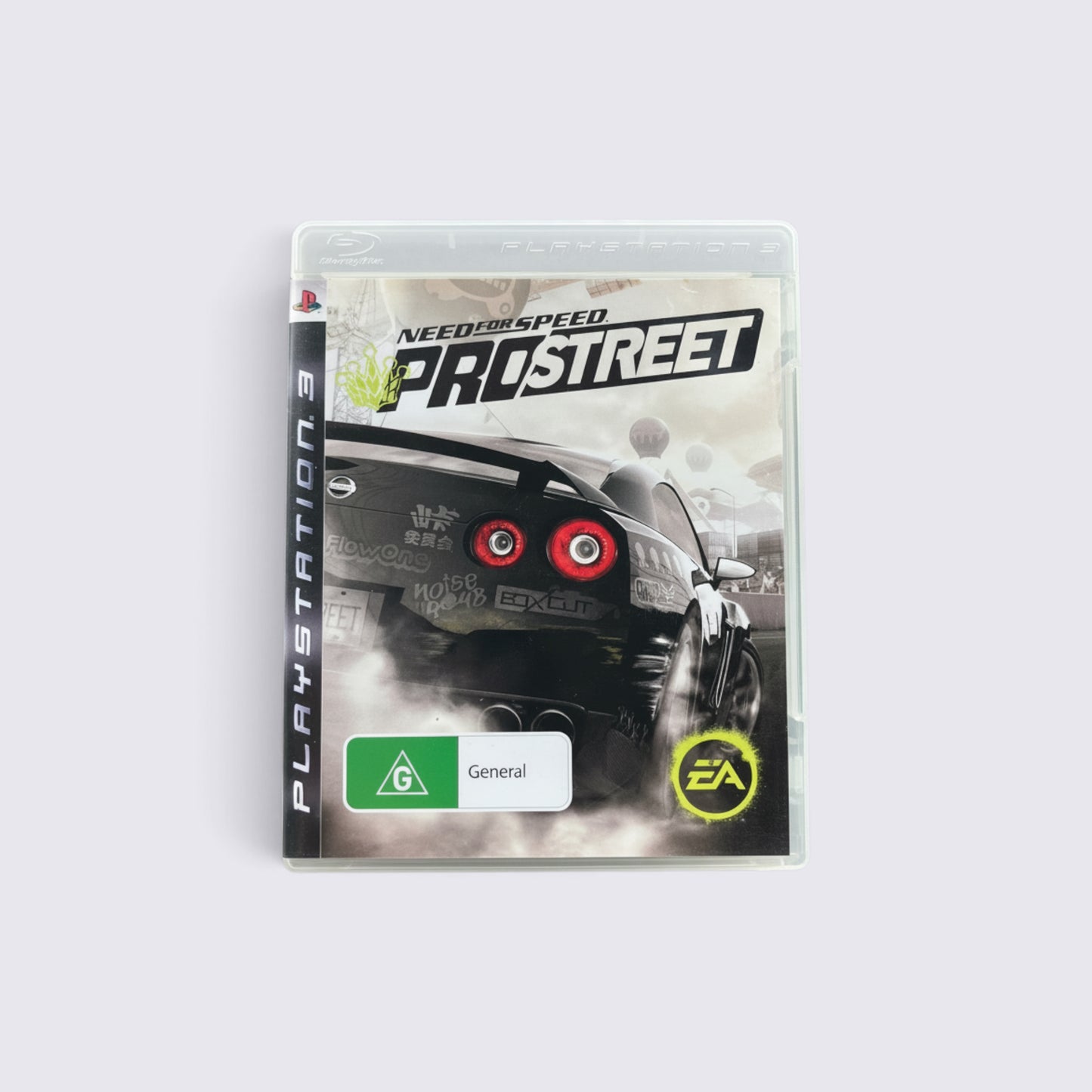 MrPixel Need for Speed: ProStreet PlayStation 3 game case featuring a black sports car on a race track