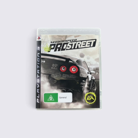 MrPixel Need for Speed: ProStreet PlayStation 3 game case featuring a black sports car on a race track