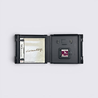 MrPixel Nintendogs Dalmatian & Friends Nintendo DS game case with instruction manual and game cartridge inside.