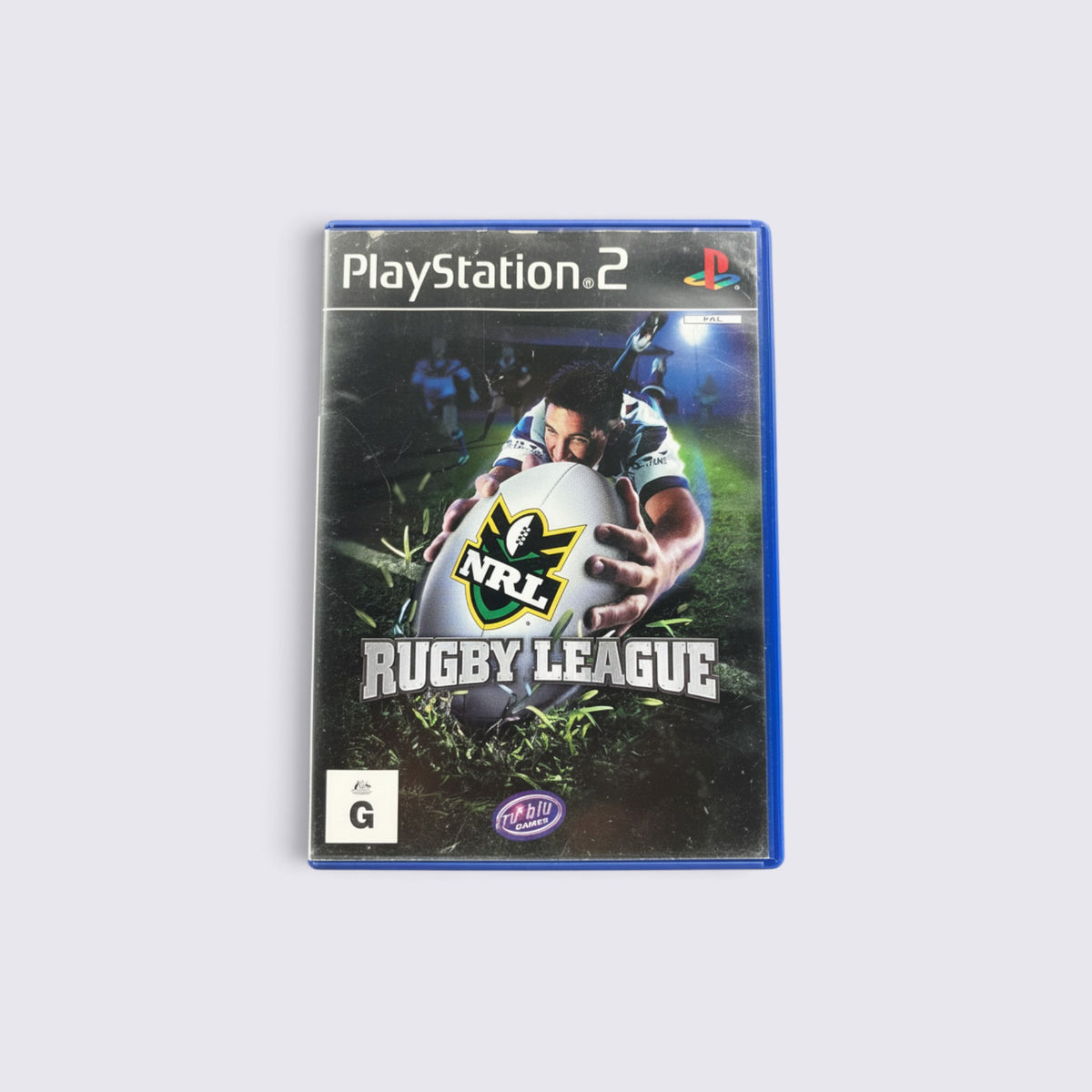 MrPixel NRL Rugby League PlayStation 2 game case featuring a player scoring a try on the cover art.