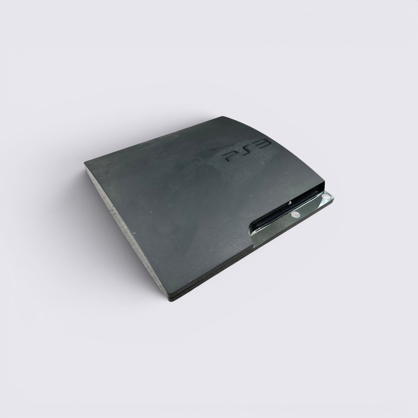 MrPixel black PlayStation 3 Slim console featuring a sleek, compact design and iconic PS3 branding.