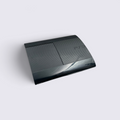 MrPixel black PlayStation 3 Super Slim console with a sleek, compact design and sliding disc cover.