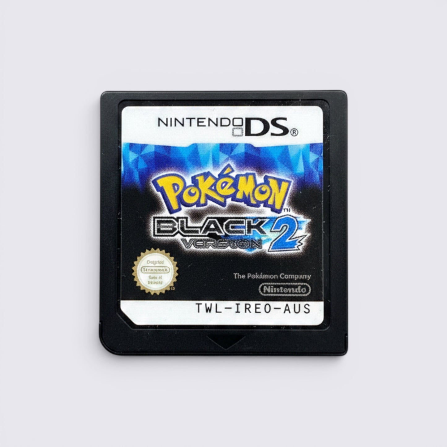 MrPixel Pokemon Black Version 2 Nintendo DS game cartridge featuring the official logo and blue crystalline design.
