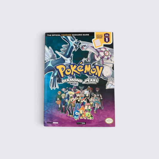 MrPixel Pokemon Diamond and Pearl strategy guide featuring Dialga and Palkia on the cover with a group of trainers.