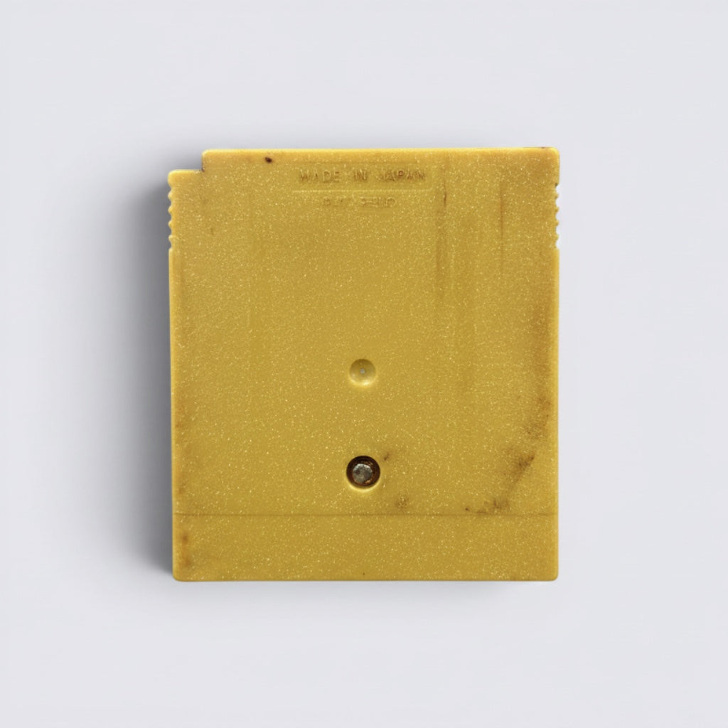 MrPixel Pokemon Gold Version Game Boy Color cartridge back view showing the yellow plastic casing
