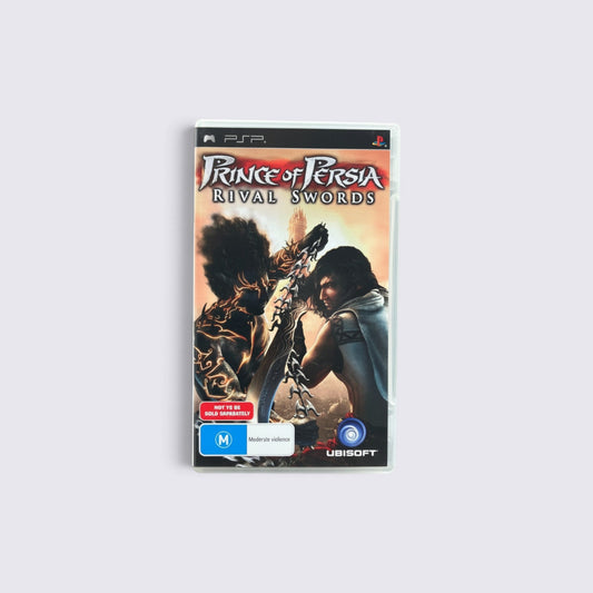 MrPixel Prince of Persia: Rival Swords PSP game case featuring the Prince and his dark alter ego in combat.