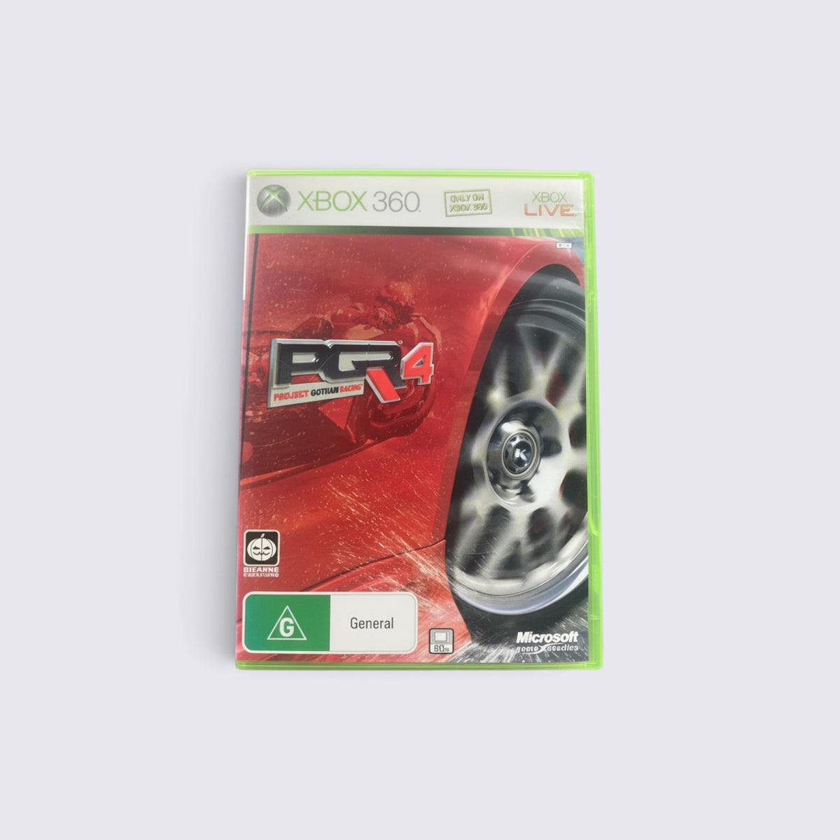 MrPixel Project Gotham Racing 4 game case for Xbox 360 featuring a red sports car on the cover art