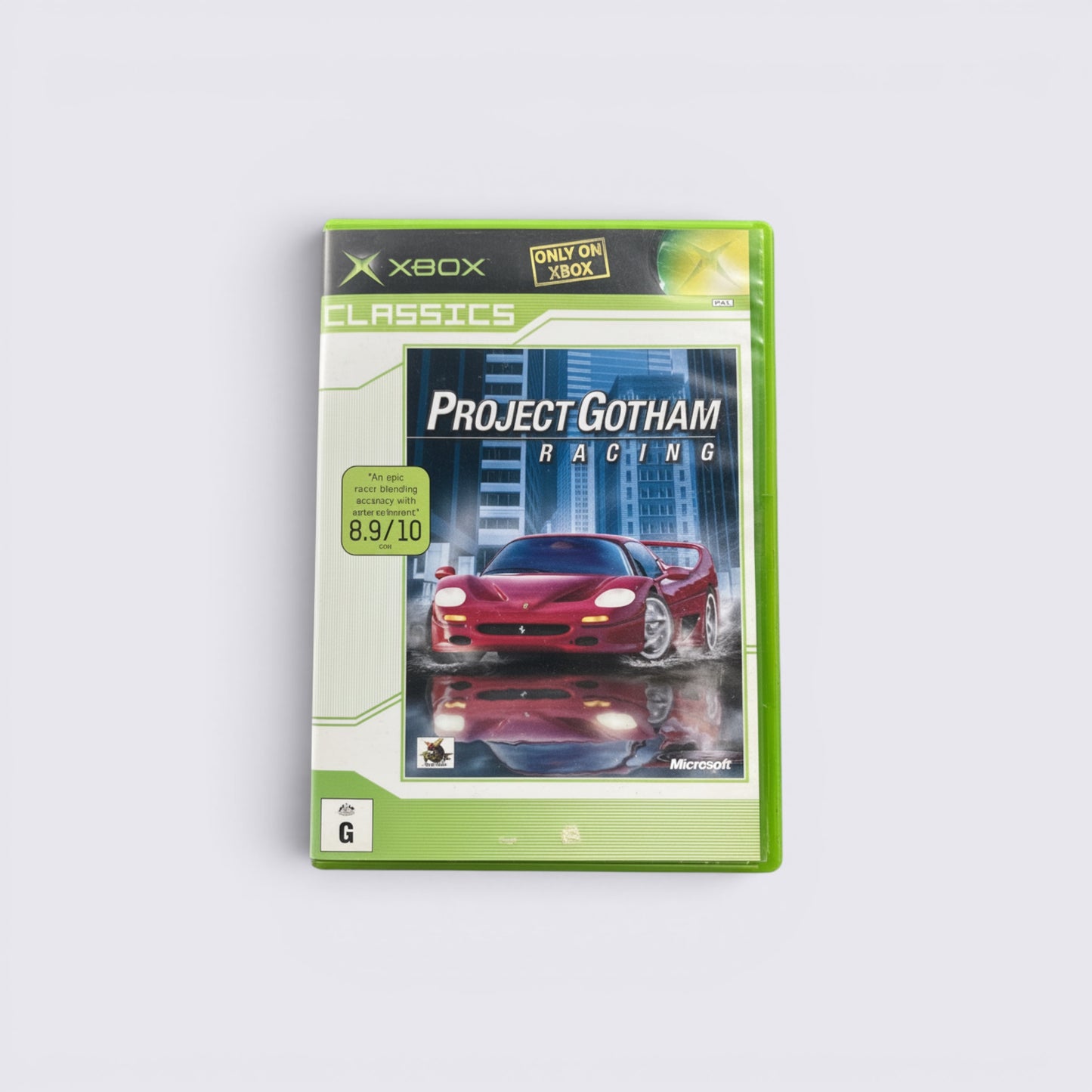 MrPixel Project Gotham Racing Classics game for original Xbox featuring a red sports car on the cover art