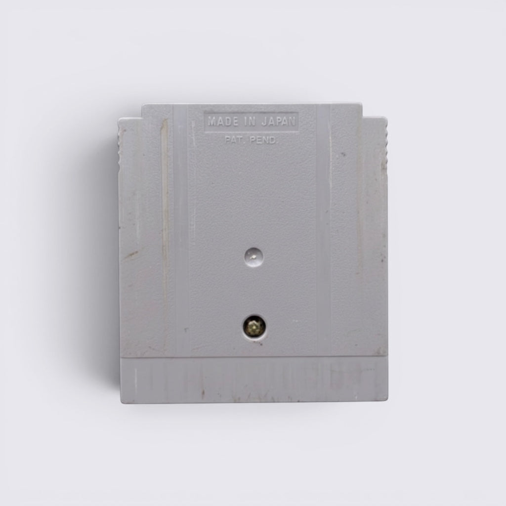 MrPixel authentic gray Radar Mission Nintendo Game Boy cartridge back view showing Made in Japan engraving
