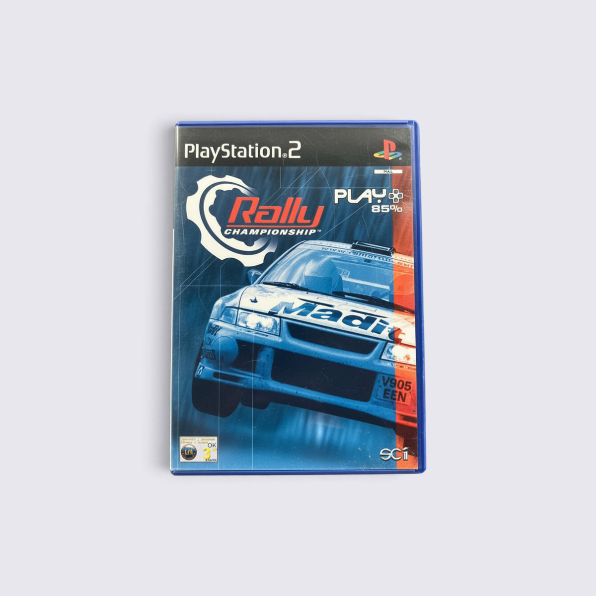 MrPixel Rally Championship PlayStation 2 game case featuring a blue rally car on the cover art