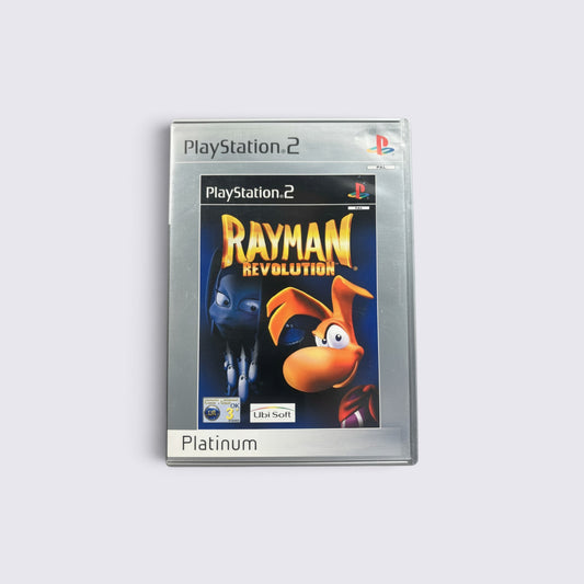MrPixel Rayman Revolution Platinum edition game case for PlayStation 2 featuring Rayman and Ly the Fairy artwork.